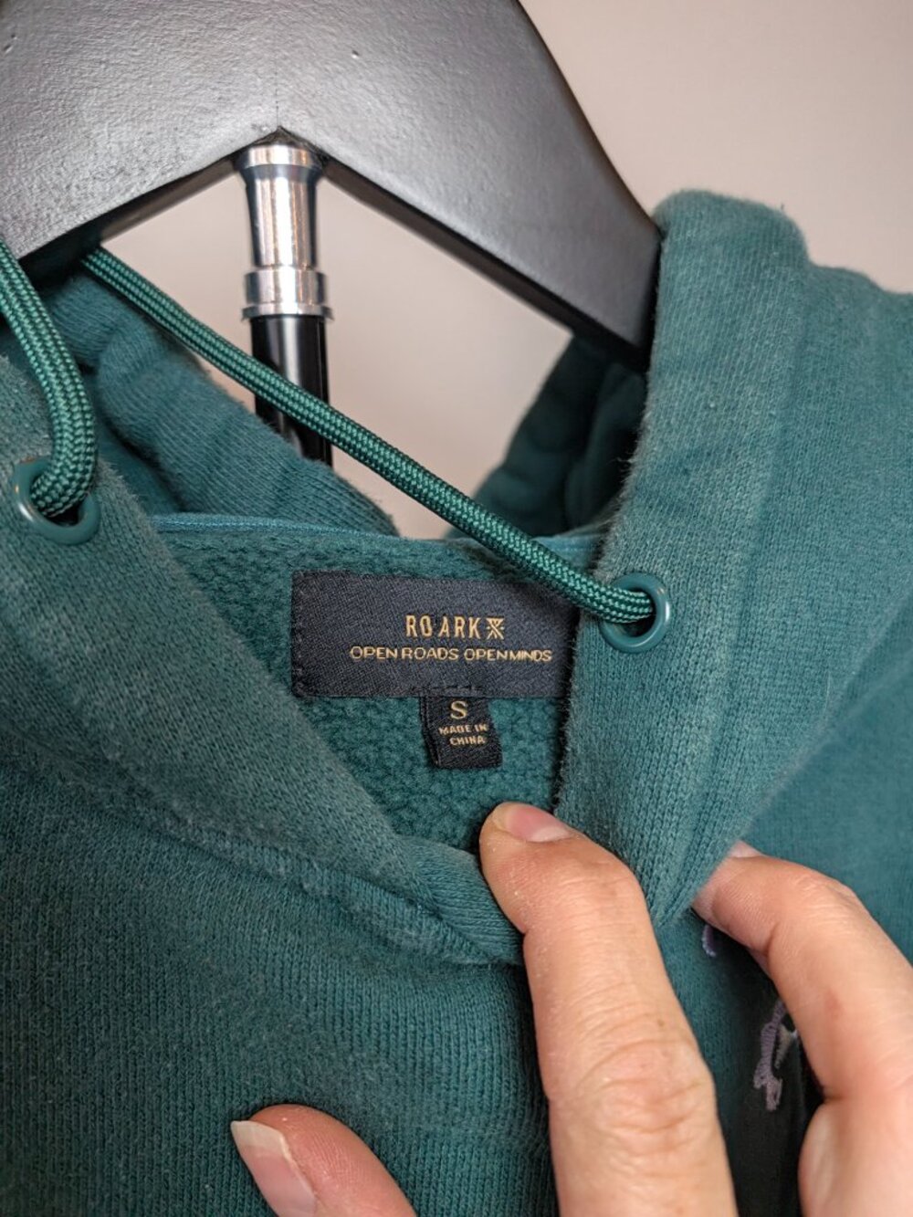 Roark Men's Size S Nomads Embroidered Olive Green Pullover Hoodie - Picture 6 of 9